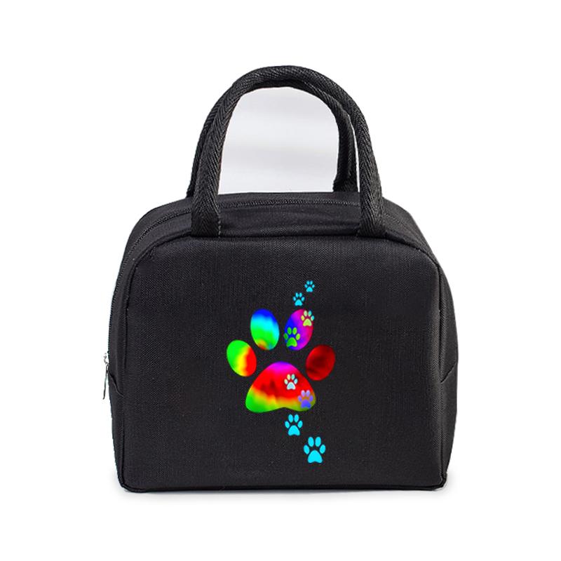 Portable Lunch Bags Dachshund Heartbeat Print Women Men Thermal Insulation Lunch Box Children School Lunch Bento Storage Handbag