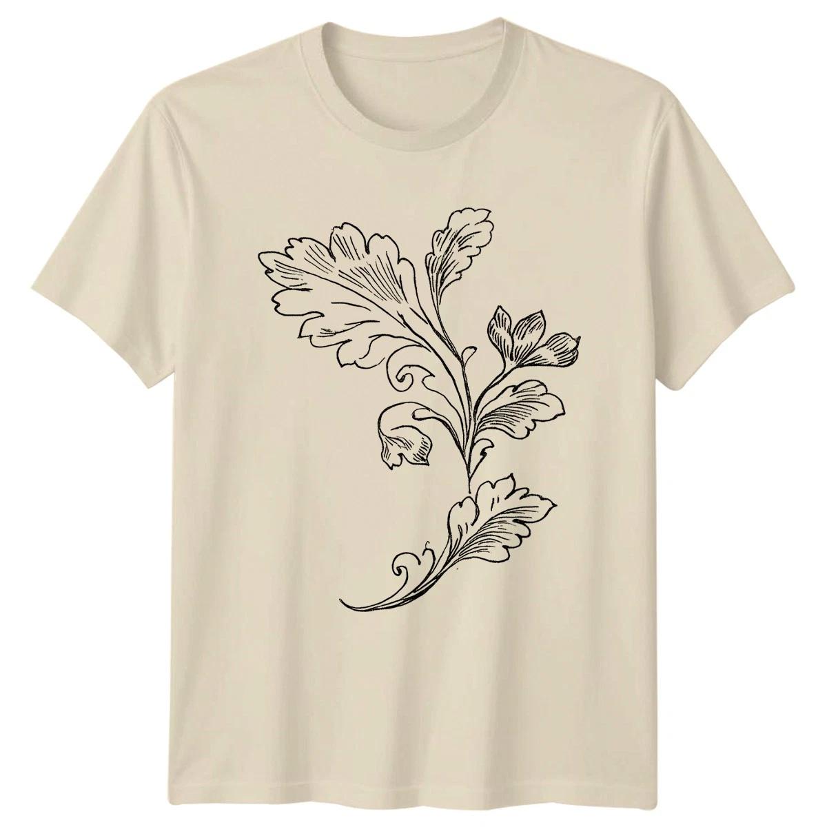 Detailed Botanical Engraving Ornament Classic T-Shirt Floral Ornamentation S