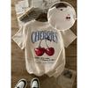 Summer Sweeter Cherries Prints T-Shirts Womens Cotton Oversized T Shirts Basic O-Neck Short Sleeve Tops Casual Woman Clothes