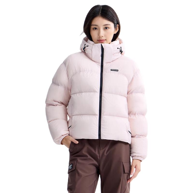 Camel Penguin Women's Short Hooded Puffer Down Jacket