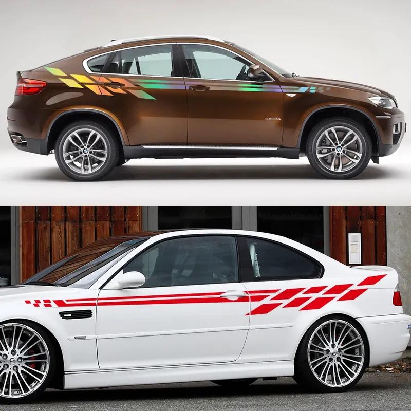 Car Waist Line Vinyl Film Stickers For SUV Auto Racing Sport Styling Long Stripes Graphic Stripes Decor Decal Tuning Accessories