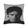 VIKAMA Vampire Diaries Damon Portrait Pillow Case  Design Pillow Cover Vintage Cushion Cover For Office Car Home Decor