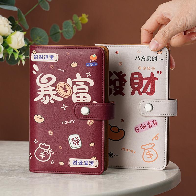 1 Piece Portable Refillable Cash Budget Binder Storage Wallet Planner Organizer PU Leather Saving Money Binder