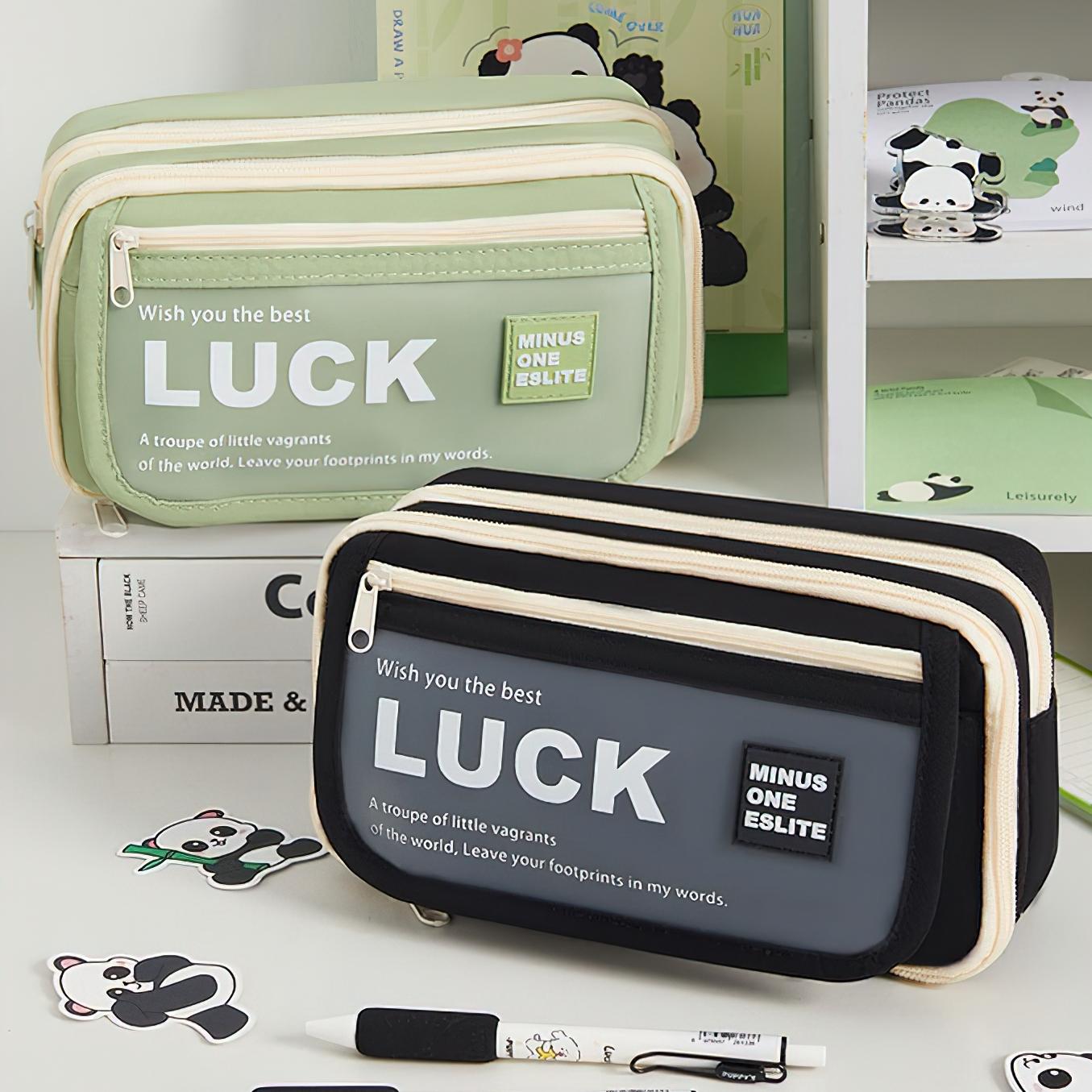 Luck Wish Pencil Bag Pen Case Flip Cover Матовый передний карман для хранения — фото 12