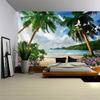 Ocean Beach Tapestry Wall Hanging Tropic Paradise Beach Wall Decor Hawaii Tapestries Flower Palm Tree Tapestry For Bedroom