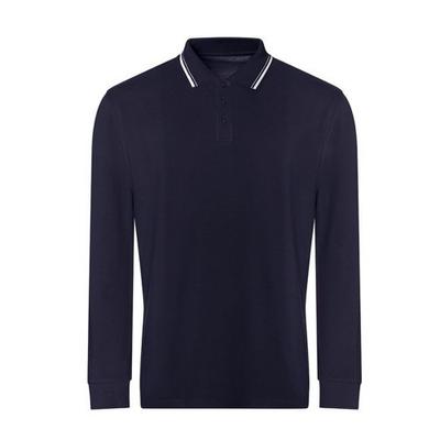 Mens Tipped Long-Sleeved Polo Shirt