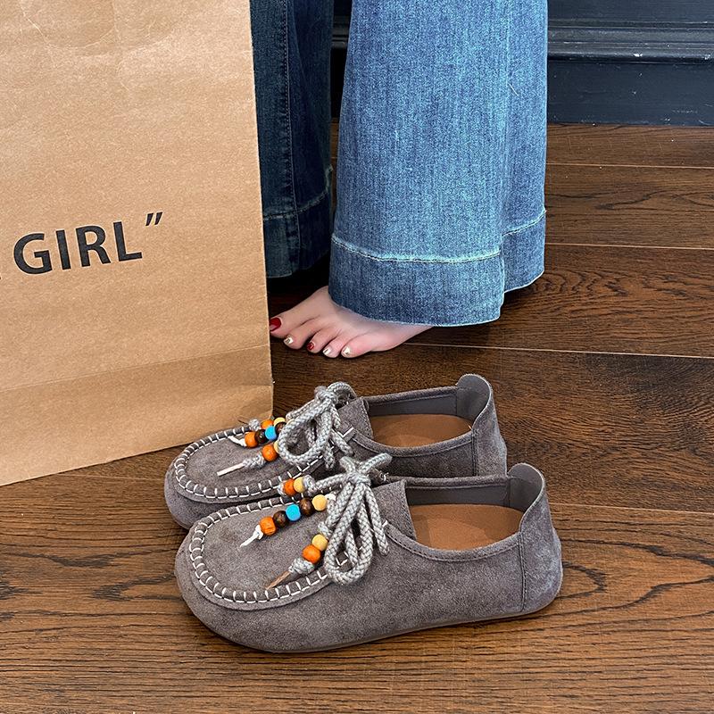 

Ретро женские новые осенние туфли на плоской подошве с одним подъемом, ленивые туфли Дуду, повседневные детские 40 серый