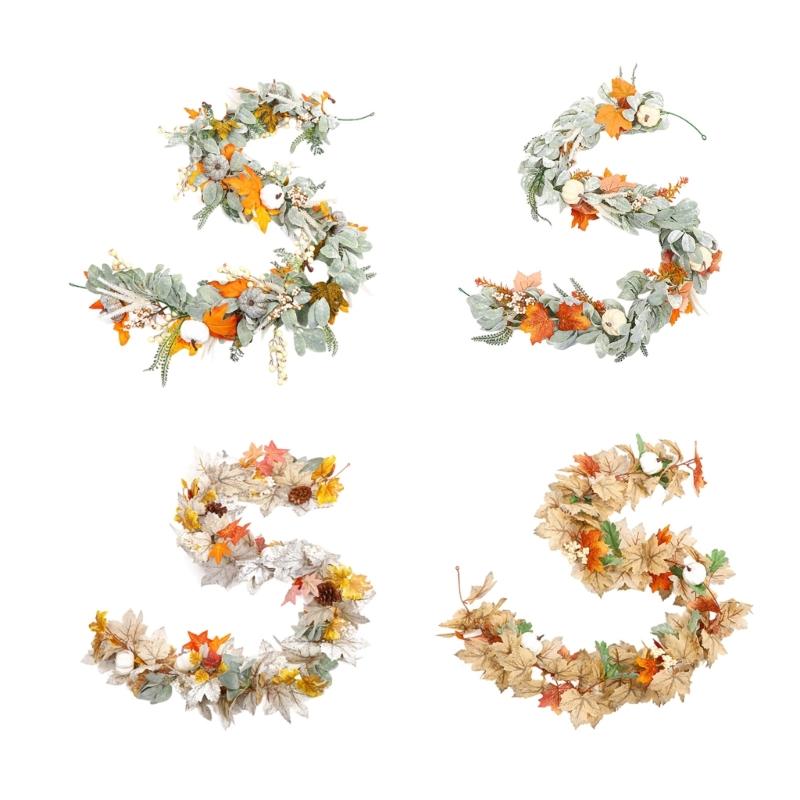 Durable Faux Maples Vine Wreath With Realistic Silk Leaves For Whole Year Wall Door Window Decoration