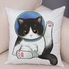 Cute Cartoon Cat Cushion Cover Decor Funny Lovely Pet Animal Print Pillowcase for Sofa Home Car Soft Plush Pillow Case xcm