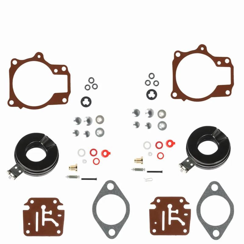 Set of 2 Carburetor Carb Rebuild Kit W Float For Johnson Evinrude 50 55 60 HP