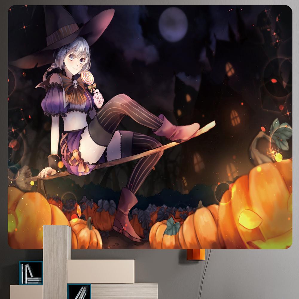 Halloween Pumpkin Psychedelic Scene Home Decoration Tapestry Hippie Bohemian Decoration Wall Hanging Sheets