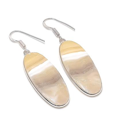 Orecchino in Argento Sterling 925 con Pietra Preziosa Agata Calcite 2,17"