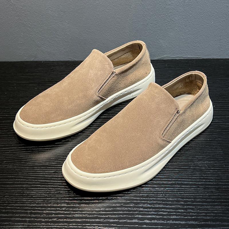 Fashion Suede Leather Men Sneakers New Driving Flats Stylish Style Man Casual Shoe Outdoor Lazy Loafers Moccasins Business Slip on Shoes