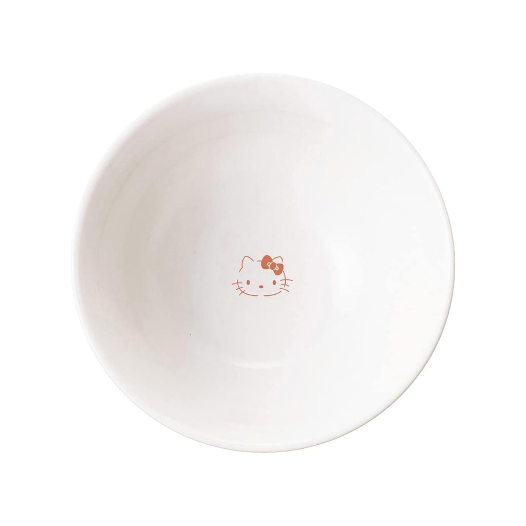 Kanesho Pottery (Kaneshotouki) Hello Kitty Rice Bowl, Children's Dishwasher and Microwave Safe, Kitty Merchandise, 10.5cm, Pink Heart Design, Made in
