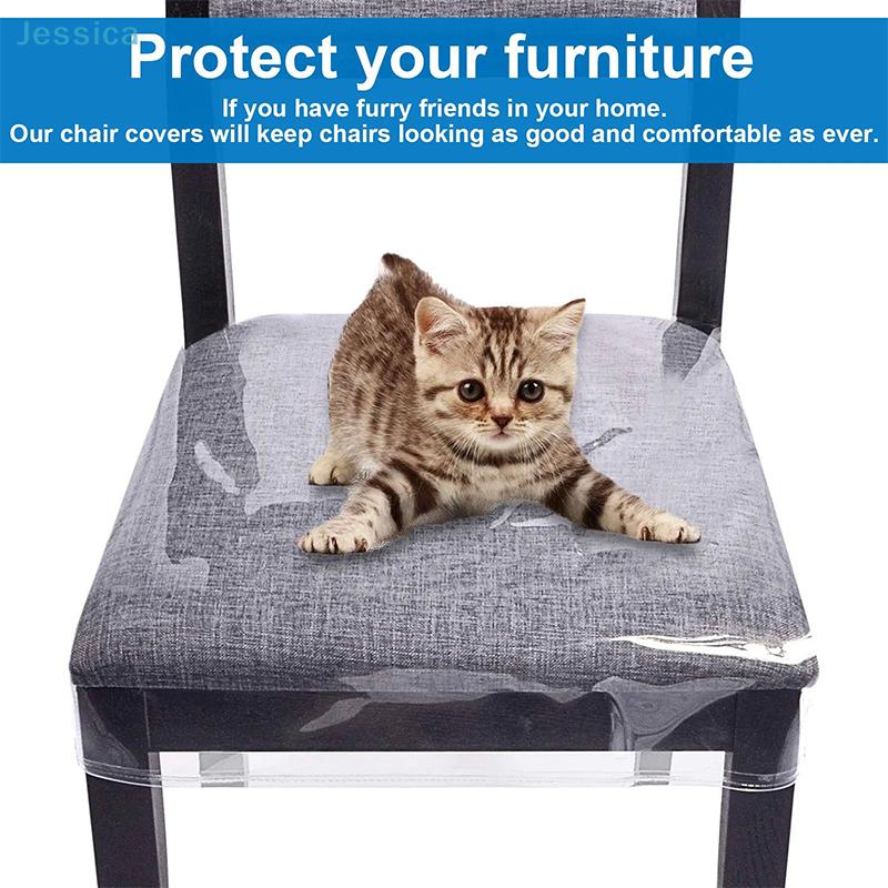 PVC Transparent Waterproof Chair Cover Dining Chair Protective Cover Anti Scratch