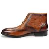 Fashion Customized Business Boots For Men Lace Up Ankle Brogue Comfortable Fashion Retro Printing Shoes Black Brown Nice Shoes Handmade