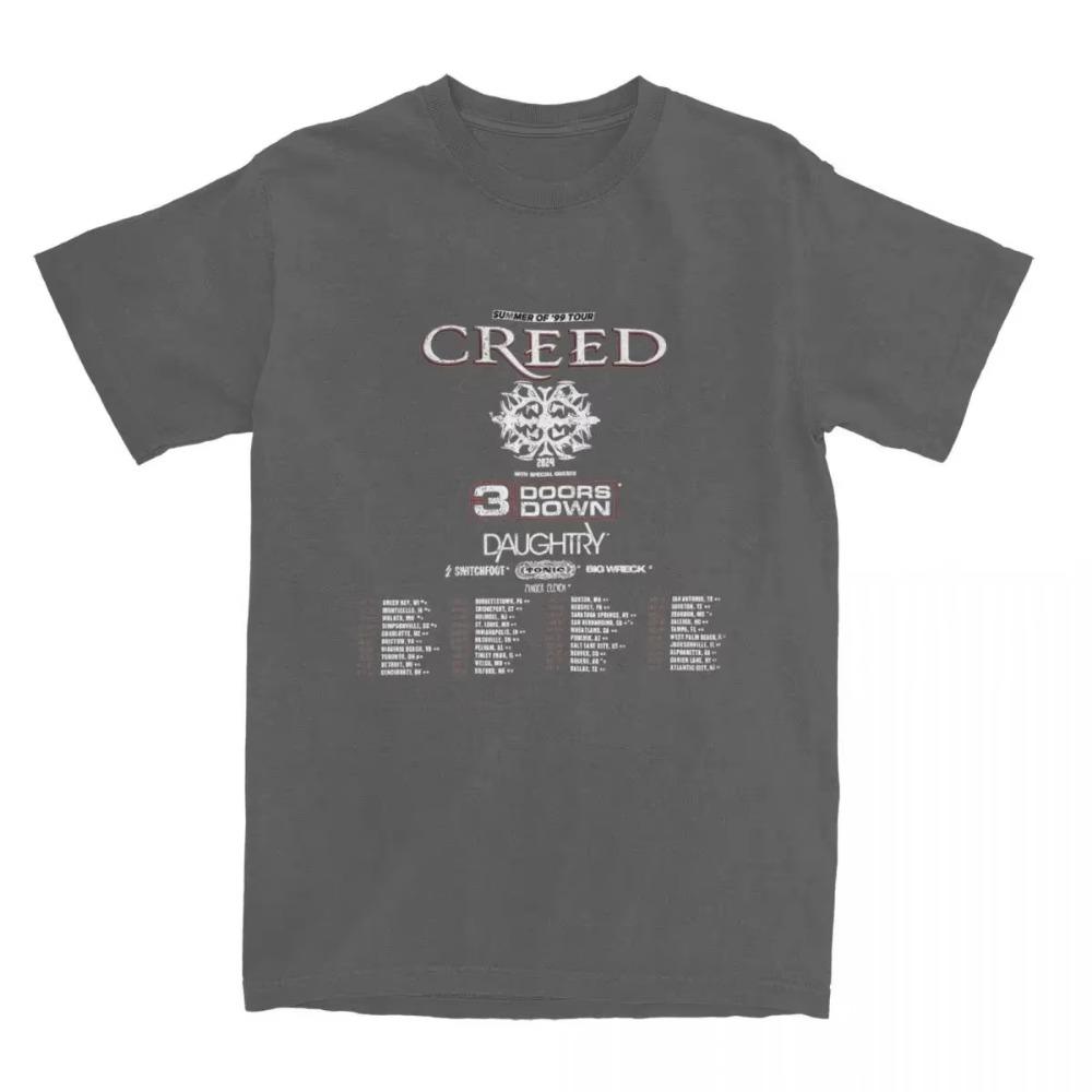 Summer Of 99 Creed Band 2024 Tour Shirt Accessories for Men Women  Vintage Tee Shirt Short Sleeve Clothing Gift Idea
