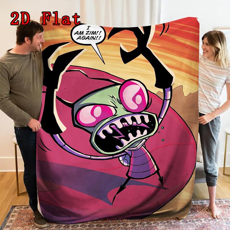 Space Invaders 2D Flat Pattern Flannel Blanket High quality All Seasons Warmth and Comfort Perfect for Christmas Gifts.MMT0918515