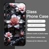 Vintage Floral Stylish Lotus Flower Tempered Glass Phone Case for OnePlus 13R 12 11 10 9 Nord CE4 3 2 Lite ACE2 ACE3 Pro Covers