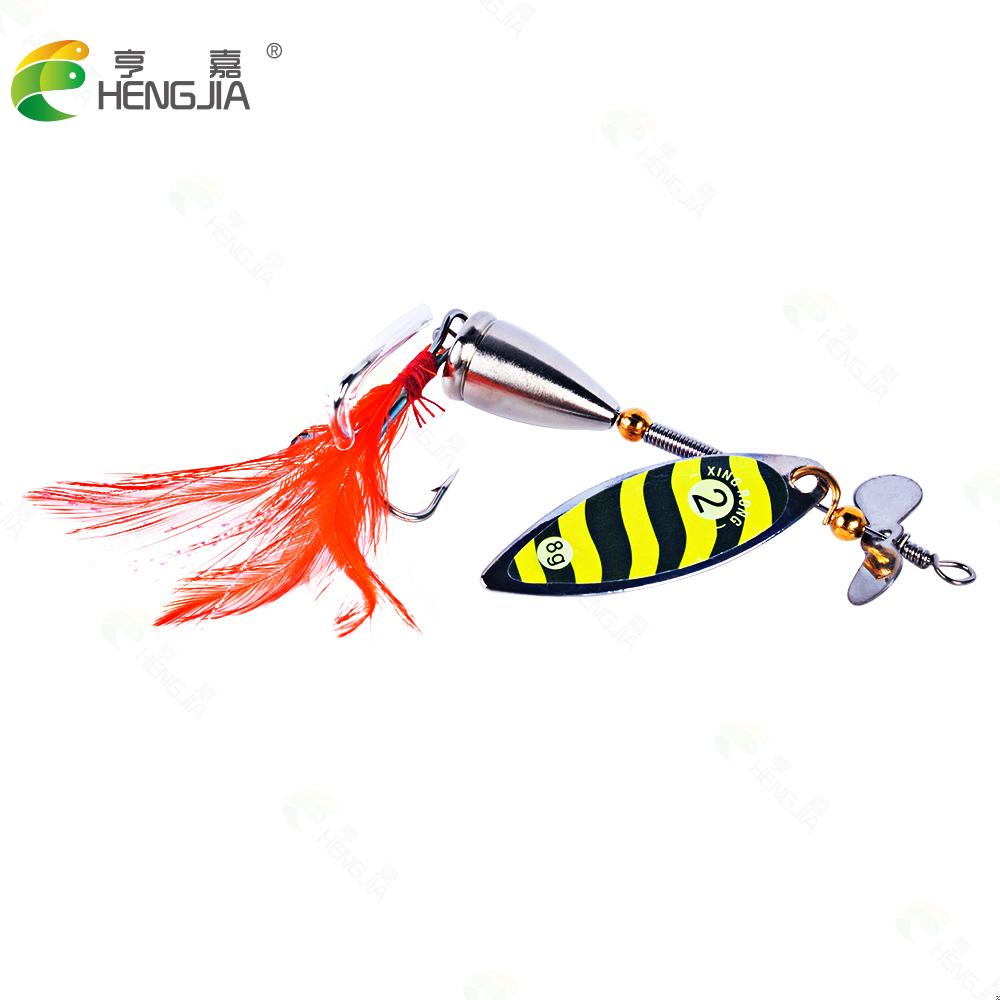 5 STK spinnerbait fiske lokke roterende spinner paljetter agn metall med diskant kroker kunstig bass agn