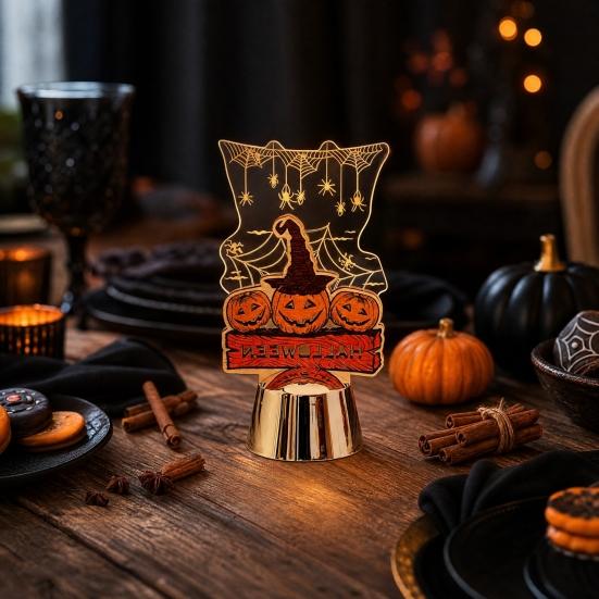 Halloween Pumpkin Night Light, Creative Jack O Lantern LED Lamp, Spooky Table Decor for Party Valentine Gift
