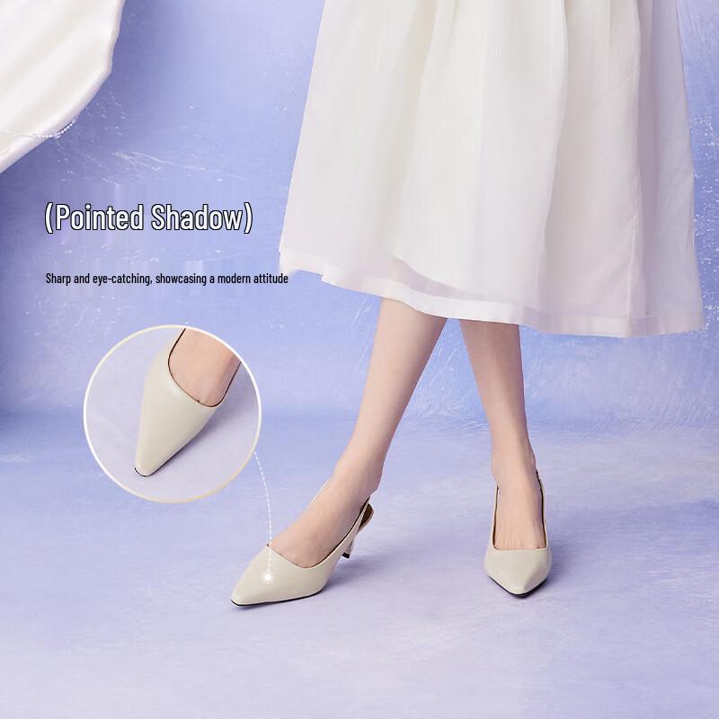 Besto Pointed Toe Chunky Heel Backless Sandals 39