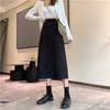 2024 High Waist A-Line Black Midi Skirt for Women - Slimming Bodycon Fit