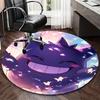 1pc Gengar Pokémon Round Carpet Anime Design Chair Mat, Non Slip Rug for Office & Home Decor