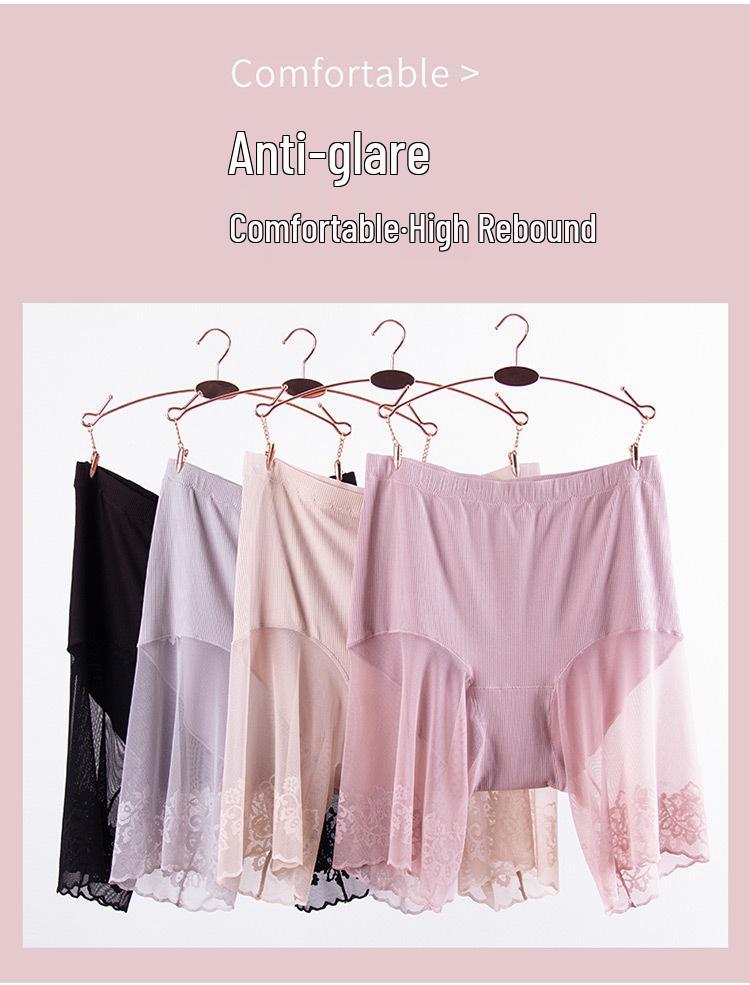 Plus Size Safety Cotton Lace High-Waist Shorts - Yina Ting