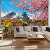 Osaka Castle Cherry Blossom Tapestry, Mt Fuji Landscape Wall Hanging, Japanese Scenery Home Decor For Bedroom Living Room