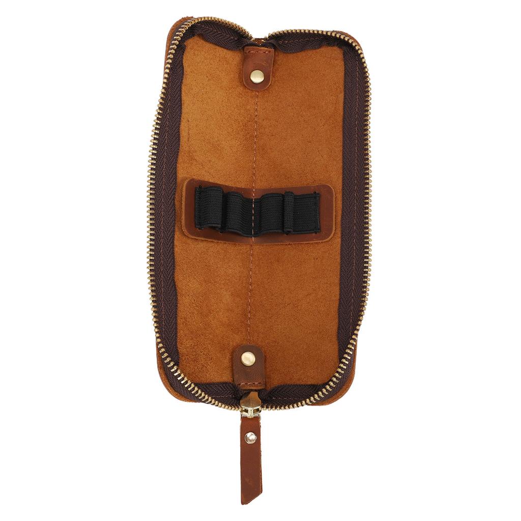 Portapenne in Pelle Minimalista Design Vintage Copertura Protettiva per Penna Astuccio Borsa Organizer Marrone