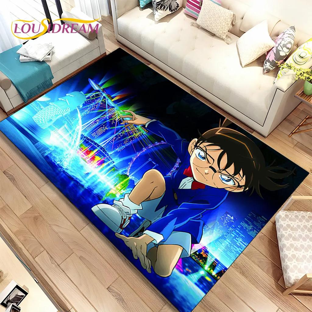 Anime Detective Conan Cartoon Area Rug Large,Carpet Rug for Living Room Bedroom Sofa Doormat Decoration,  Kid Non-slip Floor Mat
