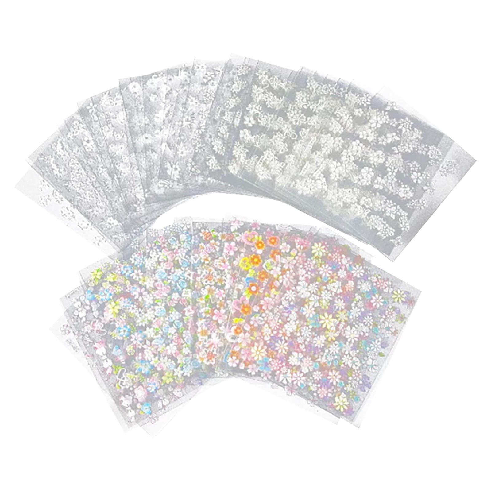 

50 шт., 3D-наклейки с цветами, наклейки для маникюра, золотые/серебряные украшения для ногтей, советы разноцветный