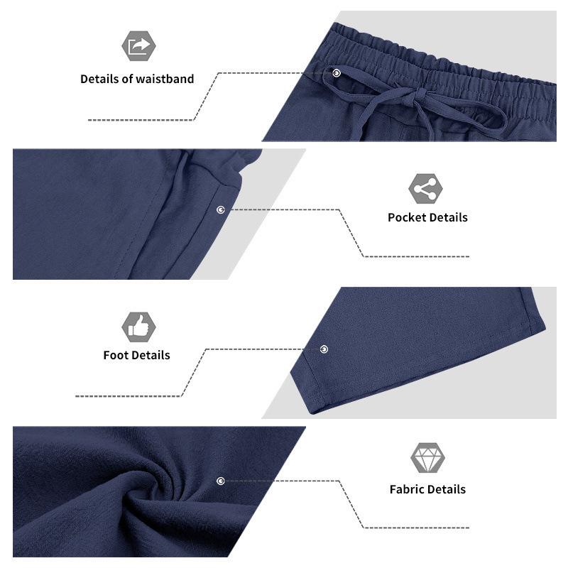 Men's Linen V-Neck Short Sleeve T-Shirt and Shorts Set - Solid Color Beach Casual Wear