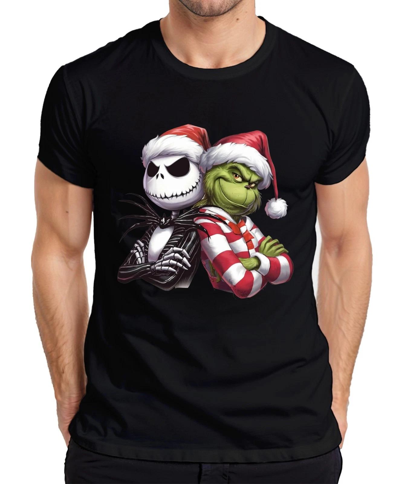 Grinch Jack Skellington Weihnachten Santa Hut lustig Geschenk Herren T-Shirt XXL