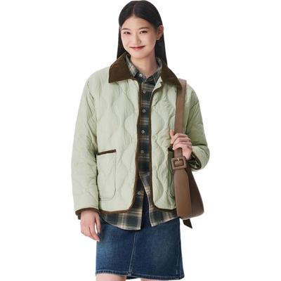 Semir Women's Water-Resistant Patchwork Corduroy Collar Down Jacket