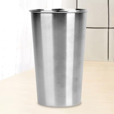 1-5pcs 500ml Stainless Steel Cups Metal Pint Cups Unbreakable Shatterproof Drinking Glasses Stackable Water Cups Tumbler