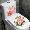 Blomster Toiletklistermærke Vandtæt Badeværelse Vægmærkat Toiletlåg Klistermærke Selvklæbende Aftagelige Dekaler Boligindretning