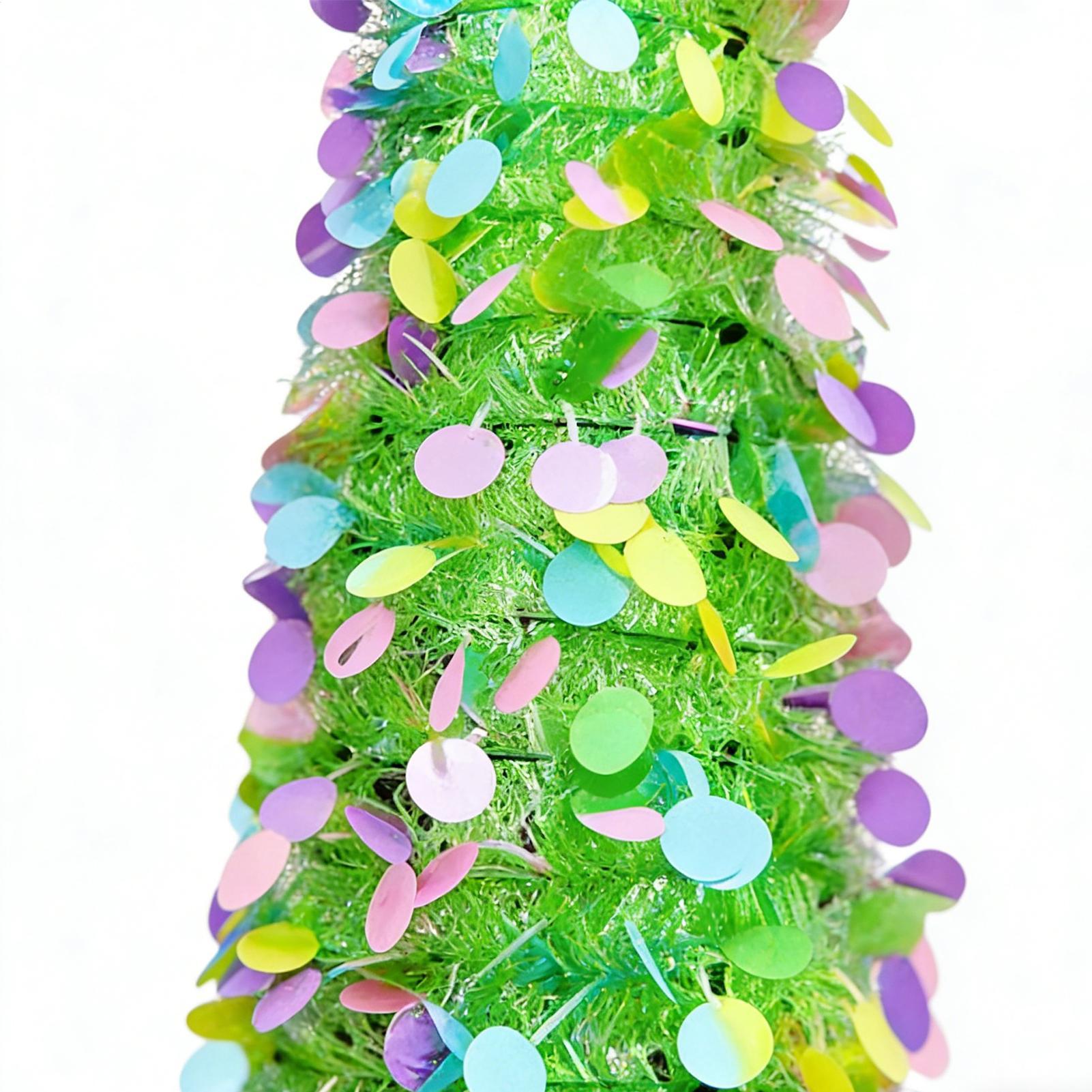 

Artificial Trees 4.9 Ft Foldable Easter Decor Faux Tree With Colorful Glitter Circles For Home Living Room Party Holiday Spring China Mainland