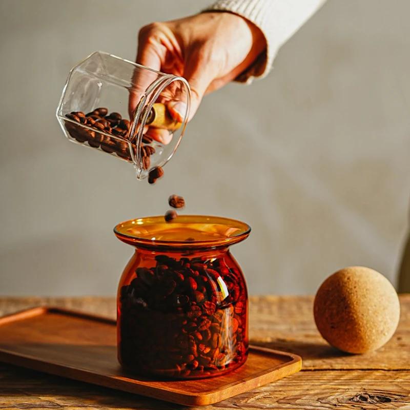 Kaffeebohnen Vorratsglas Retro Versiegelt Lebensmittelqualität Glas Kaffeepulver Aufbewahrung Großes Fassungsvermögen Aufbewahrungsflasche