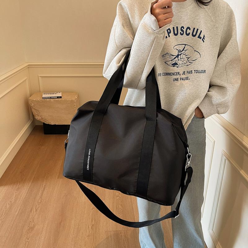 Short-distance Travel Bag Lightweight Foldable Clothes Storage Bag Handbag Large Capacity Shoulder Bag