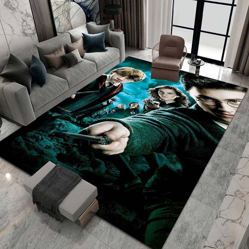 3D Printed Harry Potter Classic Fantasy Adventure Movie Theme Rug, Bedroom Living Room Play Mat