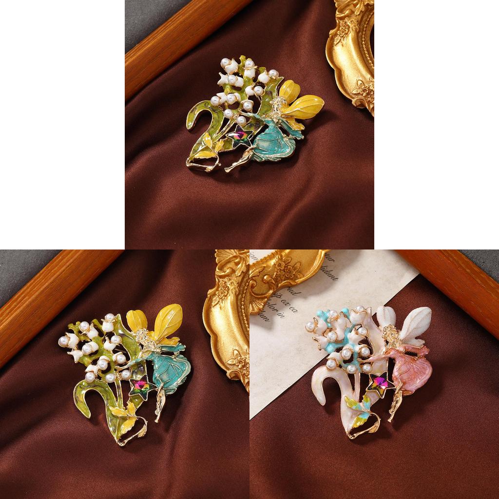 Fairy Pin Brooch With Pearl And Alloy For Women And Men Decorative Accessory Gift