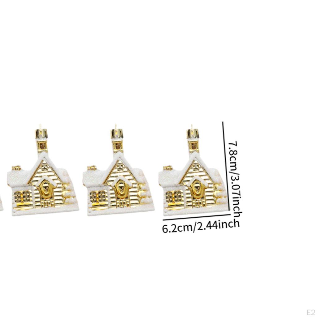 4 Pieces Christmas Tree Ornament Snow House Decoration DIY Cute Xmas Decor for Birthdays