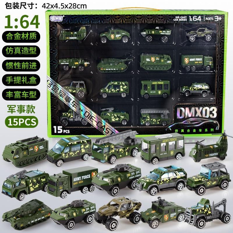 Kids Alloy Pull Back Engineering Vehicle Toy Set Fire Truck Excavator Gift For Boys