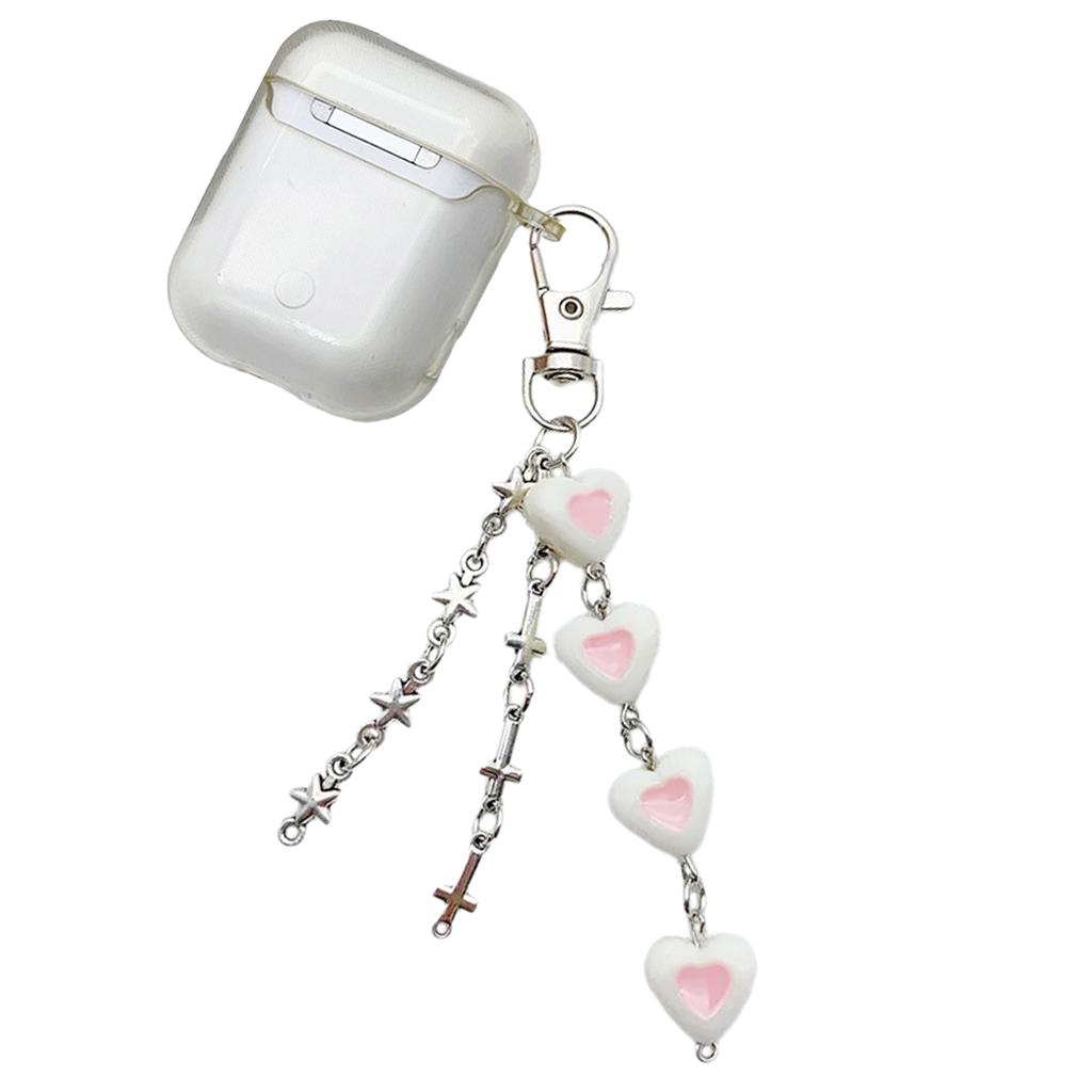 Eye Catching Phone Lanyard Bowknot Heart Cross Star Chain Pendant Keychain Colorful Beaded Keyring Bag Accessory