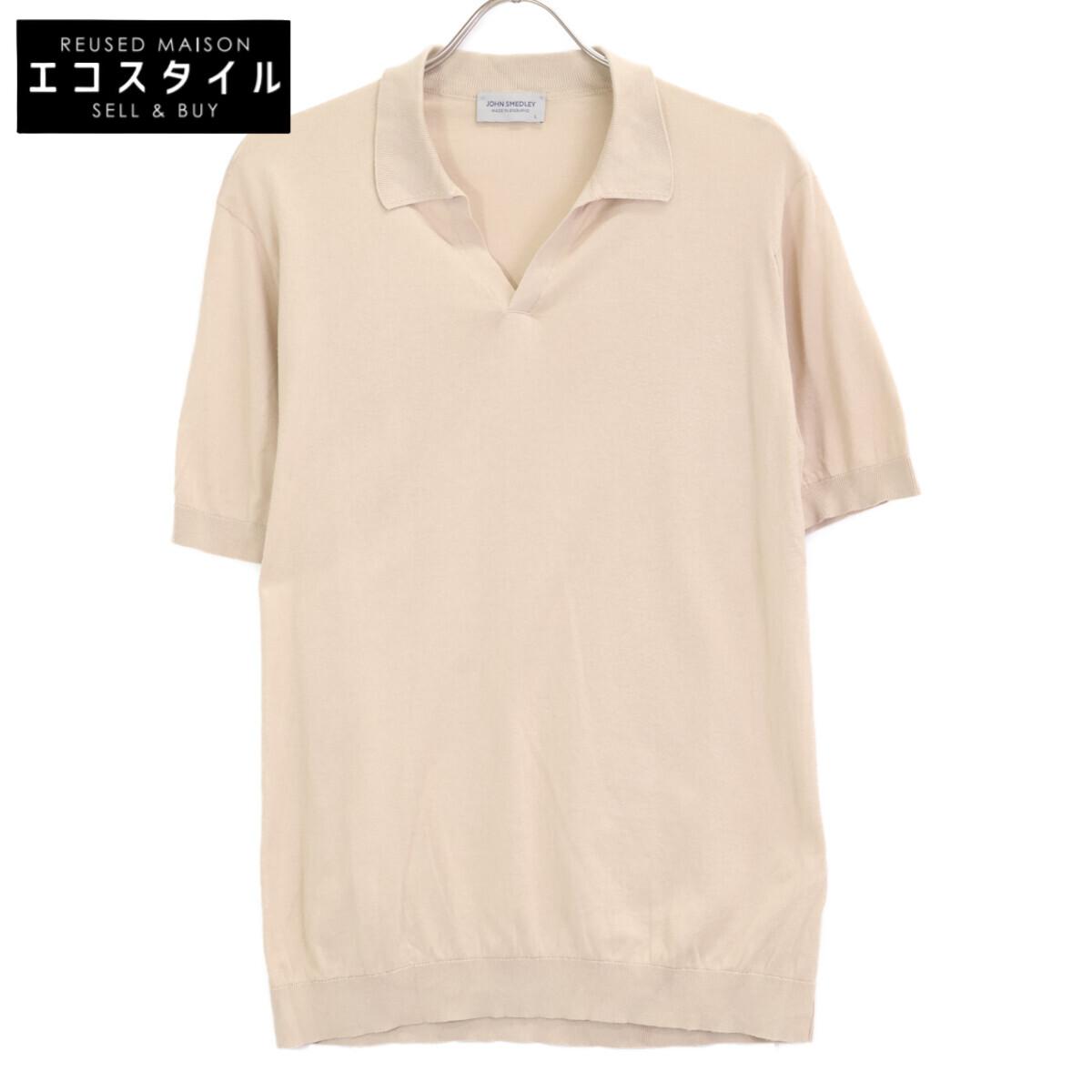 

JOHN SMEDLEY SYRES Хлопковый трикотаж тонкой вязки Рубашка-скиппер топы L бежевыйБ/у