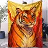 Fierce Animals Tiger Bear Lion Wolf Print Soft Blanket for Kids Adults  Perfect for Bed Sofa Office Camping Travel Gift Autumn W