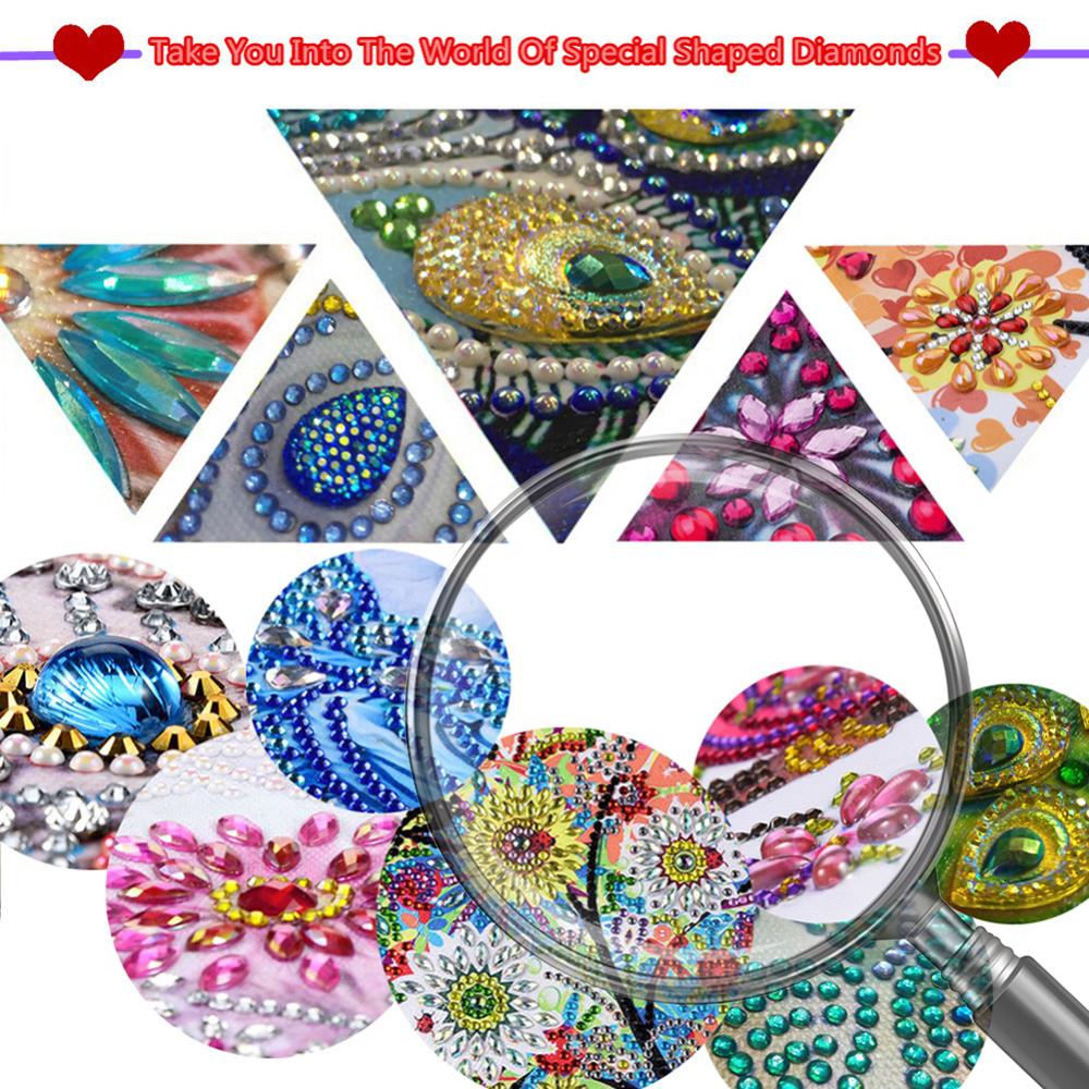 4Pcs Special Shaped Christmas Butterfly Flowers 5D DIY Diamond Art Book Mark Diamond Painting Bookmark Making Kit for Beginners