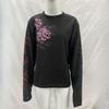European American Dark And Style Spring Floral Print Long Sleeved Mens And Womens Loose Round Neck Top
